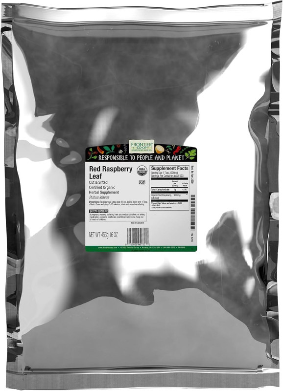 Organic Red Raspberry Leaf, 16 Oz, Bulk Bag - Caffeine-Free Loose Leaf Herb for gallery