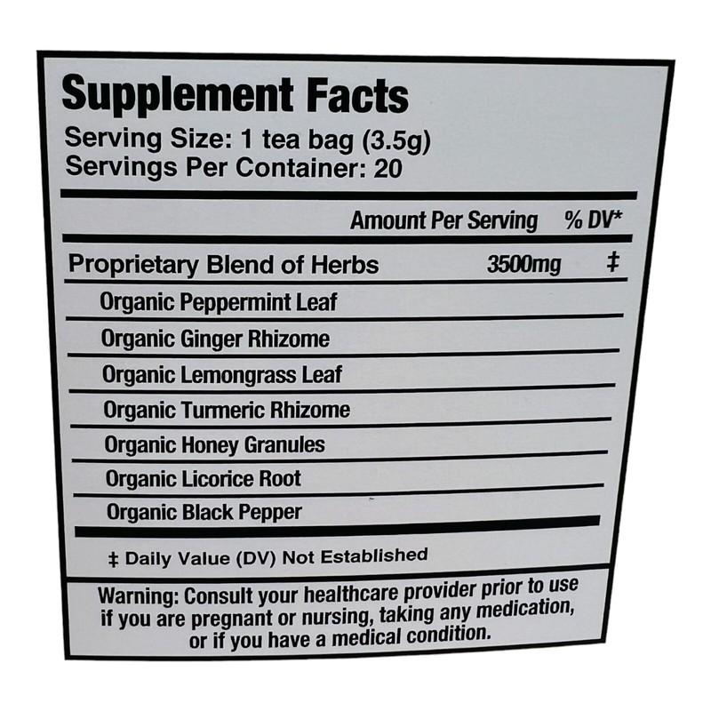 Mate Factor Herbal Tea Ginger & Turmeric with Black Pepper Blend 20 Bags 05/25 gallery