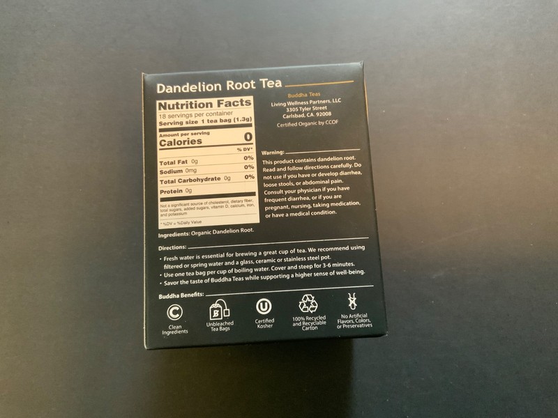 Buddha Teas ~ Dandelion Root Tea - 18 Count - USDA Organic - New In Box - Sealed gallery