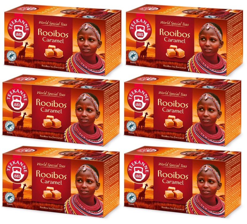 6 x Teekanne ROOIBOS CARAMEL – Specialty Tea Enveloped 6 x 20 Teabags / 35g