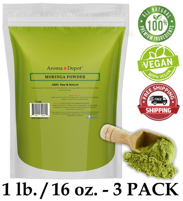 Moringa Leaf Powder 3 lbs. (x3 Individual -1lb) 100% Pure Natural oleifera 3PACK