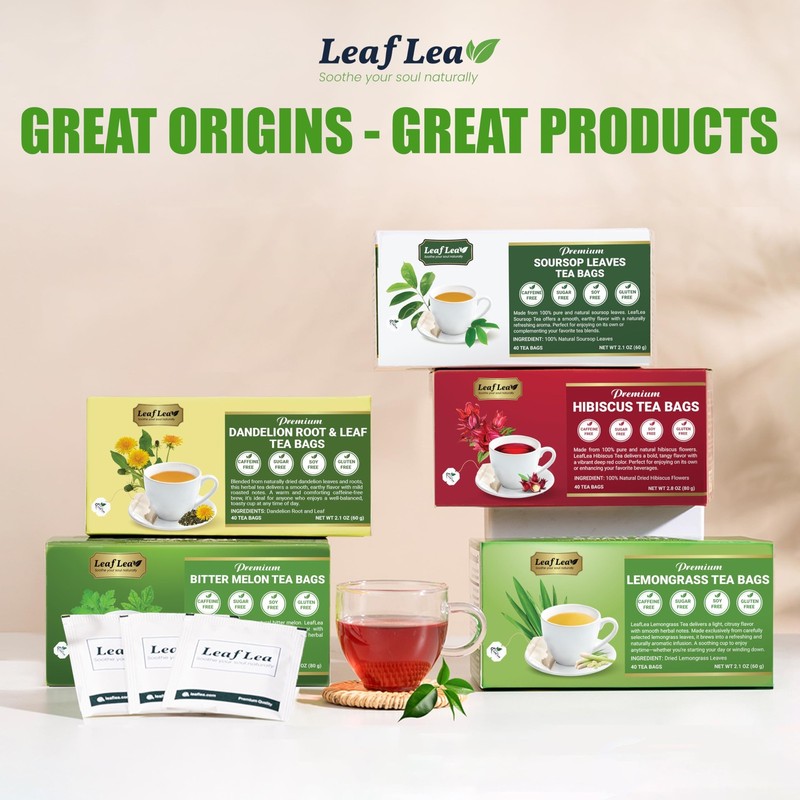 LeafLea 240 Dandelion Root and Leaf Tea Bags, Bulk Dandelion Tea Bags, Natura... gallery