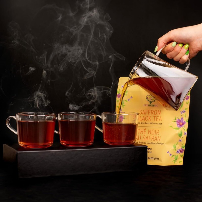 Saffron Black Tea Handpicked Highland Grown Whole Leaf Tea Enriched with 3 Gr... gallery