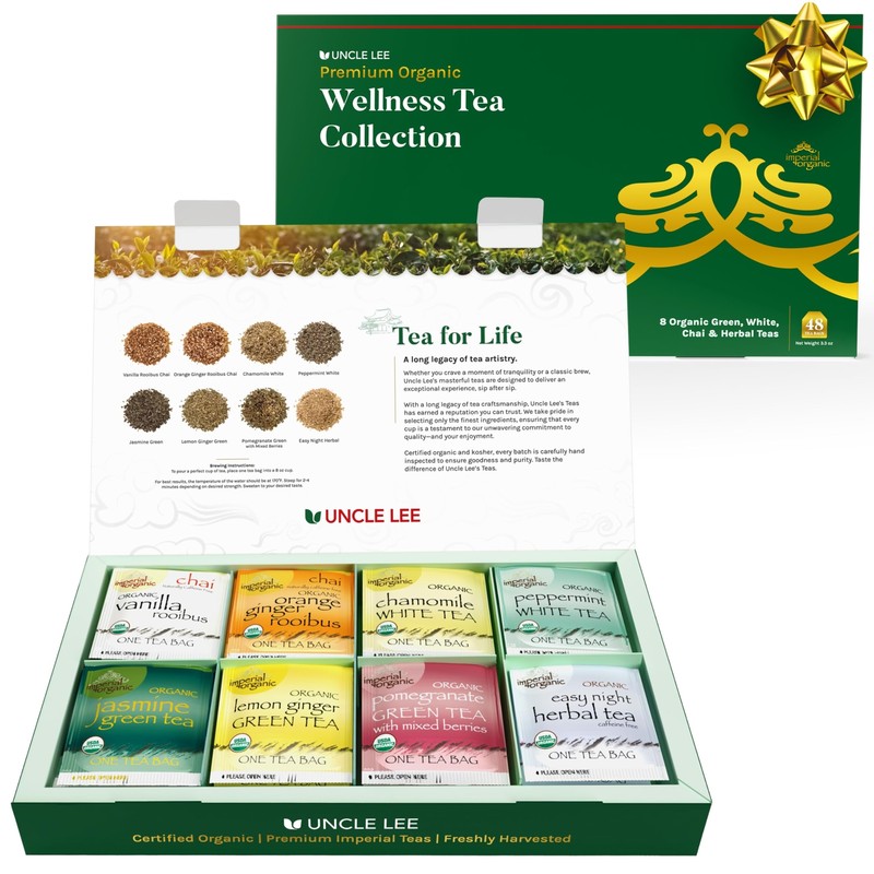 Organic Tea Gift Set - Wellness Tea Sampler Gift Box with Green Teas Pack 48 gallery