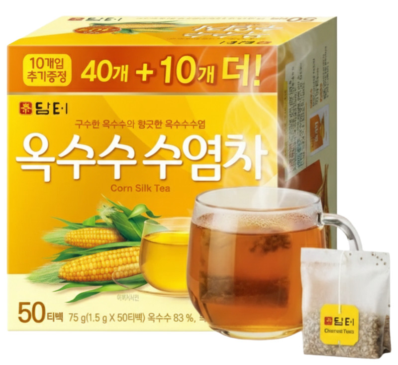 Damtuh Korean Corn Silk Tea 옥수수 수염차 - Caffeine Free Nutty Herbal Tea Bags