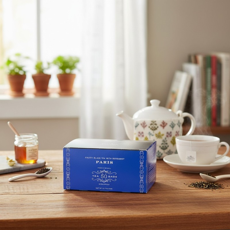 Fruity Black Tea with Bergamot, Paris, 50 Tea Bags Wrapped