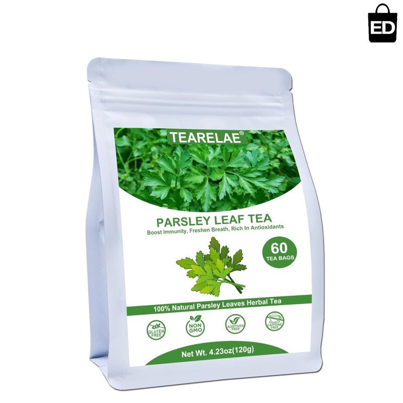 Caffeine-Free 60 Count Parsley Tea Bags – Freshen Breath & Relax Naturally