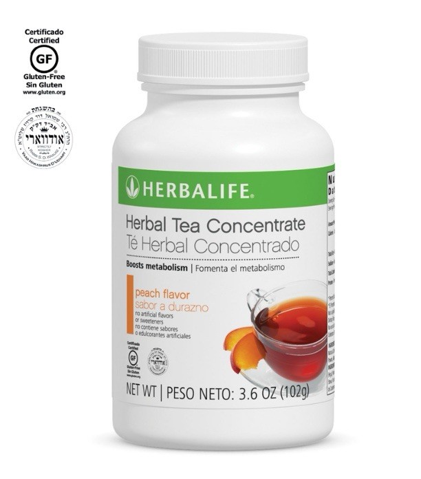 Herbalife Herbal Tea Concentrate Peach Herbal Powder Gluten-Free 60 Servings
