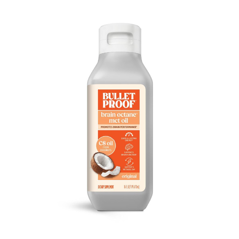 Bulletproof Brain Octane C8 MCT Oil, 16 oz – 16.00 Fl Oz (Pack of 1), Clear