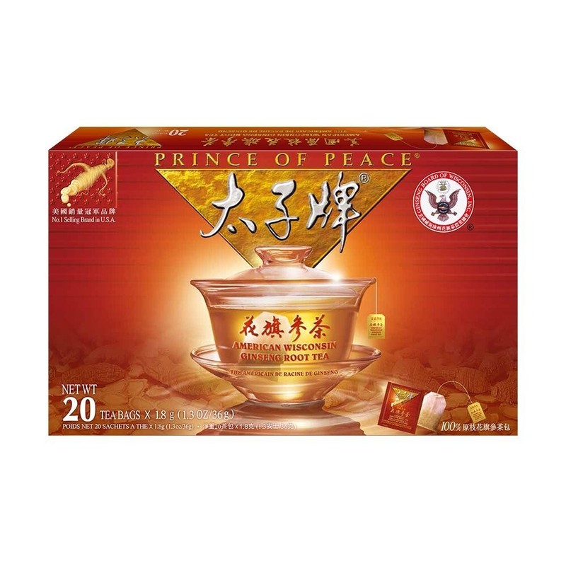 PRINCE OF PEACE American Ginseng Root Tea (20 Tea Bags) 36g – (Pack of 1)
