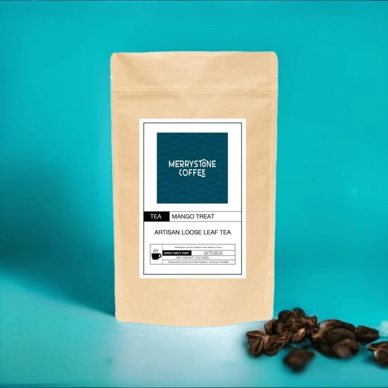 Mango Treat Tea, Real Mango Fruit Infusion, Caffeine-Loose Leaf Herbal Tea,