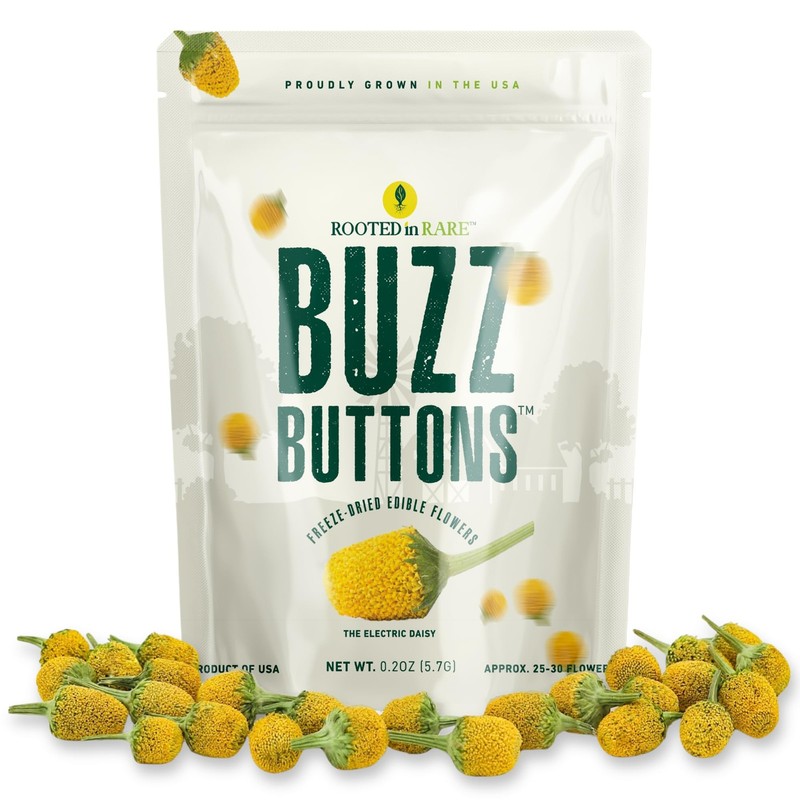 Buzz Buttons Edible Flowers For Cocktails | Grown In USA | Spilanthes | Freez...