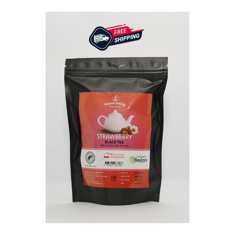 Pure Natural Ceylon Strawberry Black Tea 50g | 25 tea bags