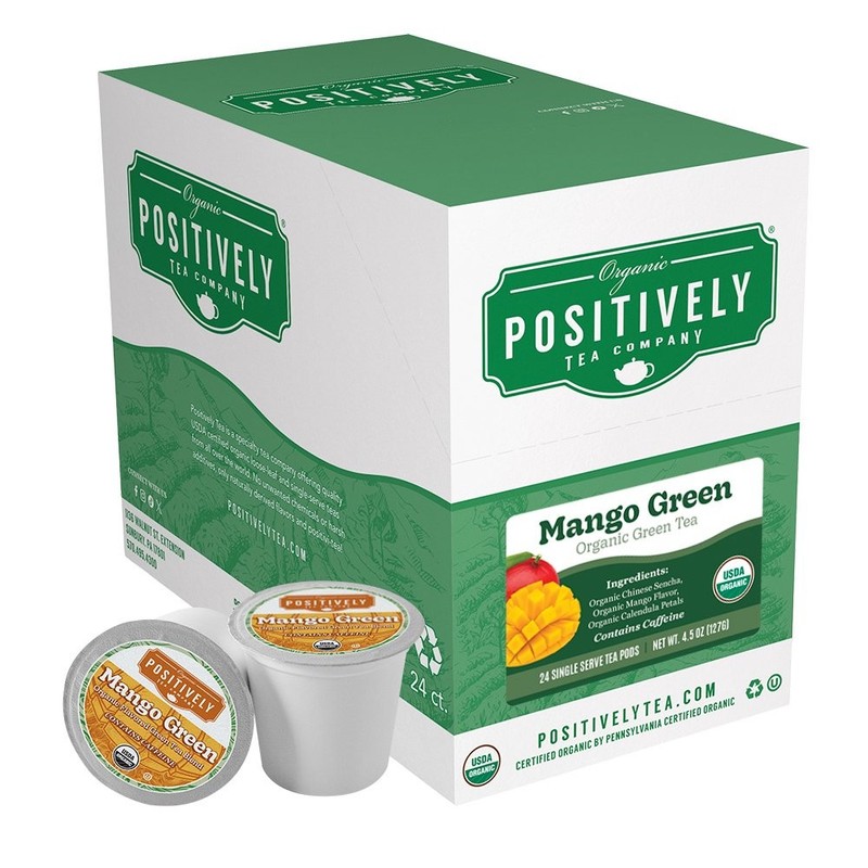 Positively Tea | Organic Mango Green Tea | 96 Pods, Keurig Compatible gallery