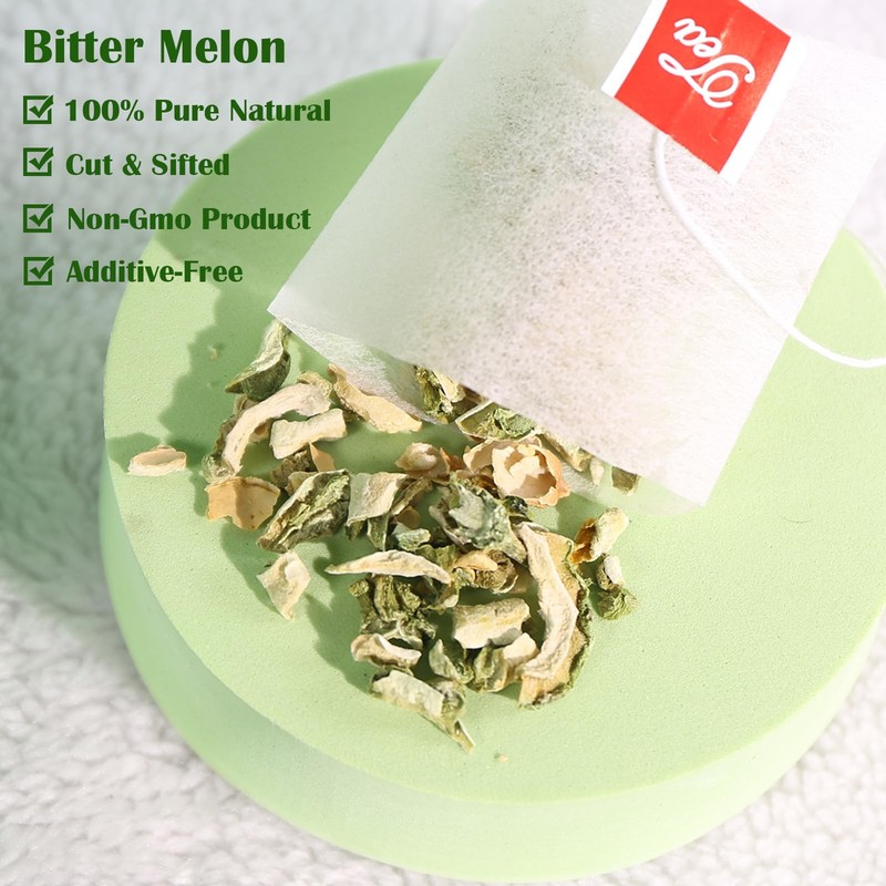 Bitter Melon Tea Bags - 50 Count - 100 Pure Herbal Tea - Caffeine-Free, Non-GMO gallery