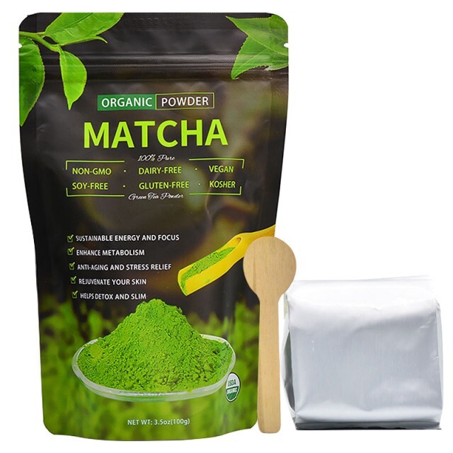 Organic Green Matcha Tea Powder Unsweetened 100% Natural Detox Slim drink ,cook