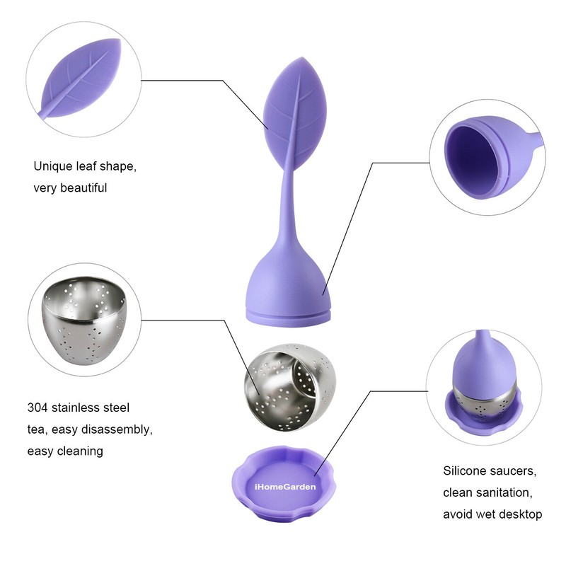 3/4Pcs Tea Infuser Loose Tea Leaf Strainer Herbal Spice Silicone Filter Diffuser gallery