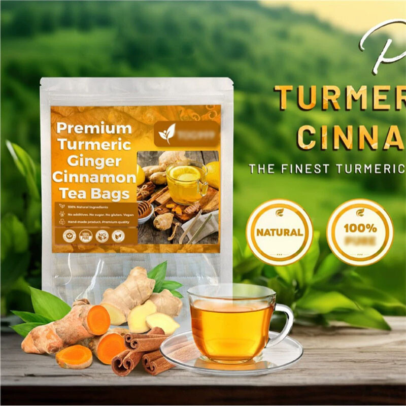 60-300 Turmeric,Ginger,Cinnamon Tea Bags,100% Natural,No Additives,Caffeine Free gallery
