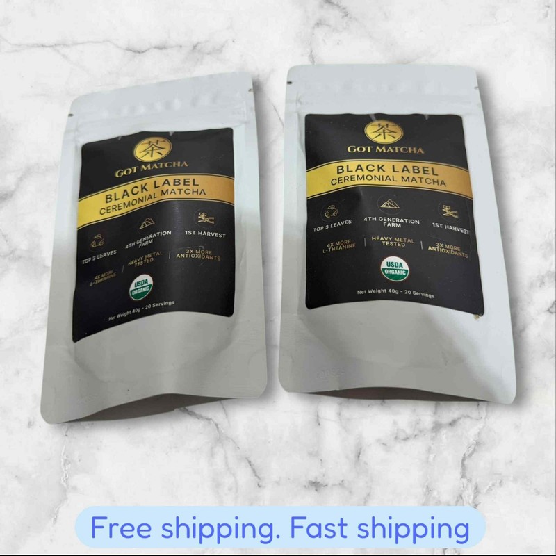 FOR 2 GOT MATCHA BLACK LABEL Japanese Organic Matcha Green Tea Powder 40 GM NEW