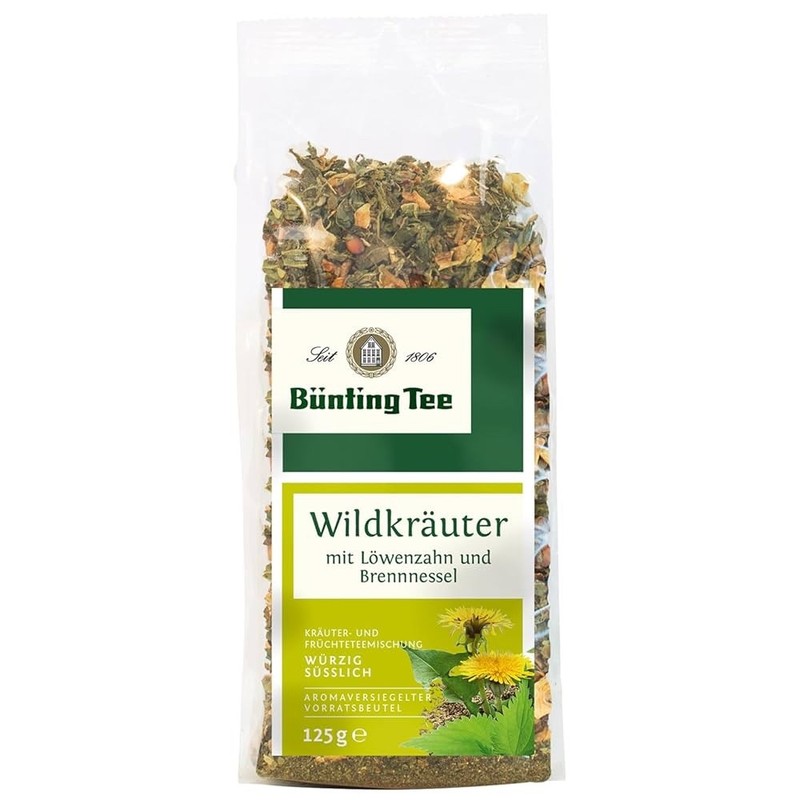 BUNTING Tea loose leaf: DANDELION & NETTLE herbal fruit blend 200g-SHIPS FREE-