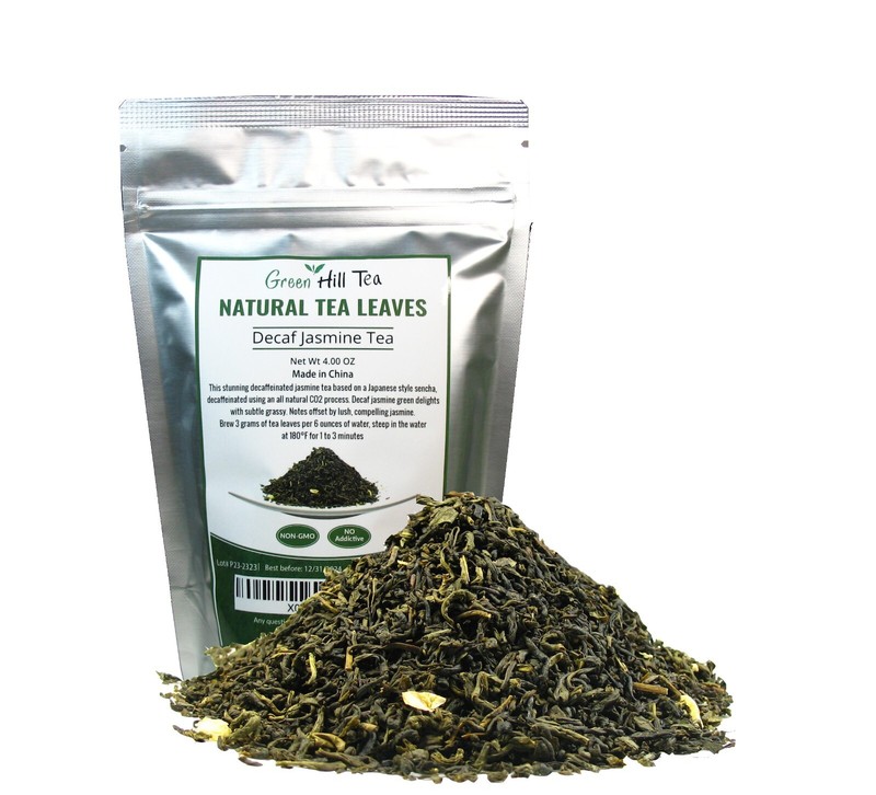 Decaf Jasmine Green Tea Canadian Chemical Free CO2 Process loose tea 4 OZ 1/4 LB