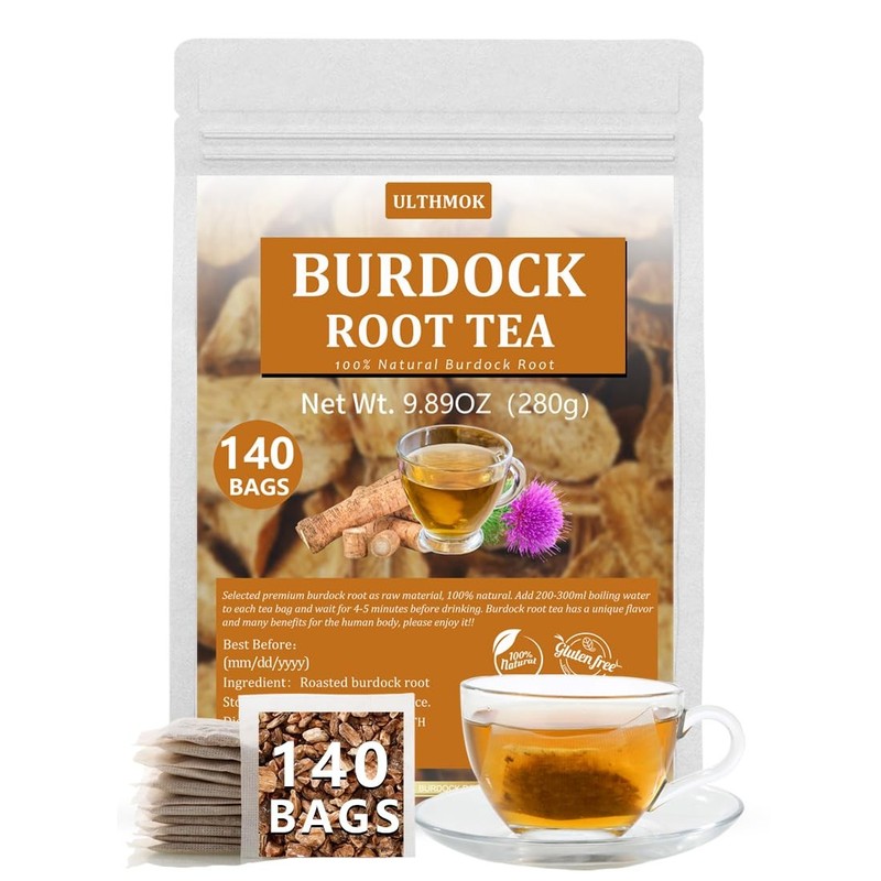 Burdock Root Tea Bags 140 Count 100% Natural Organic Herbal Tea No Additives