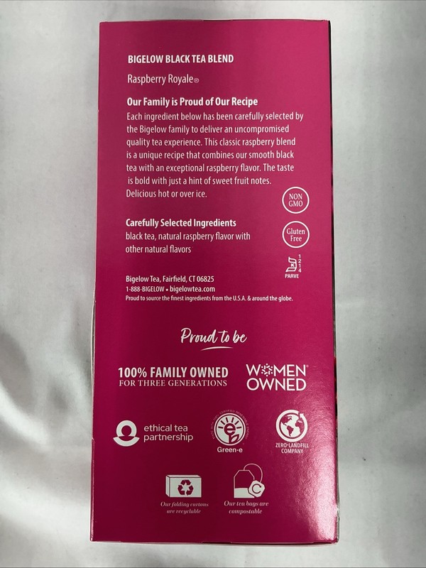 Bigelow Raspberry Royale Black Tea 168 Tea Bags 28 Bags A Box Pack of 6 Boxes gallery