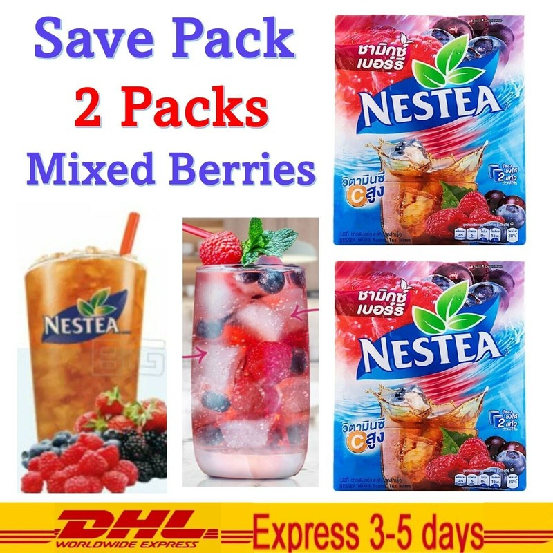 2x NESTEA Instant Mixed Berries High Vitamin C Thai Tea Iced Hot Halal