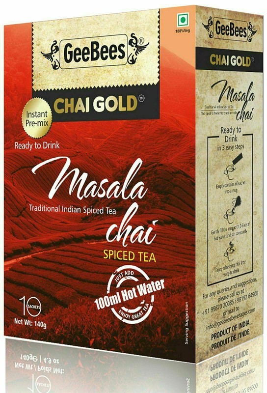Geebees Chai Gold Instant Premix Masala Tea Sweetened – 140 Grams