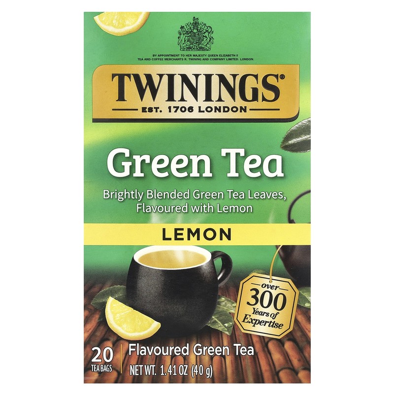 Flavored Green Tea, Lemon, 20 Tea Bags, 1.41 oz (40 g)