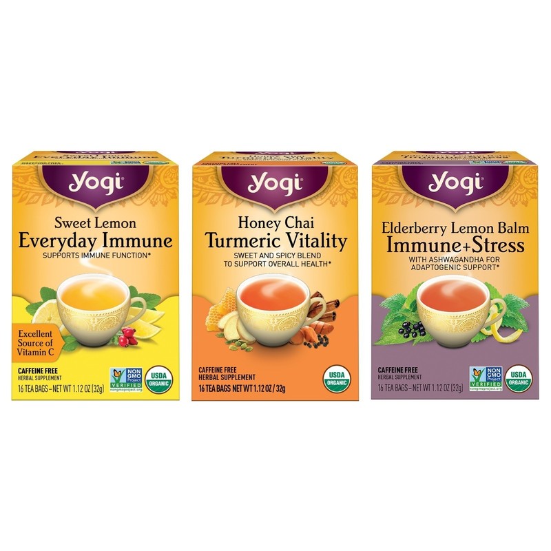 Yogi Tea Immune Support Tea Variety Pack – 16 Tea Bags per Pack (3 Packs)