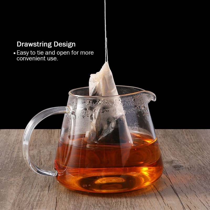 200 Pcs Paper Tea Bag Drawstring Filter Bags for Loose Leaf Tea Powder gallery