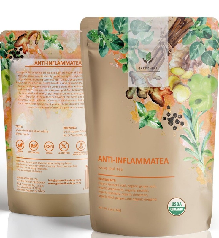 Anti Inflammatea Loose Leaf Tea With Ginger, Tumeric, Peppermint, Black Pepper