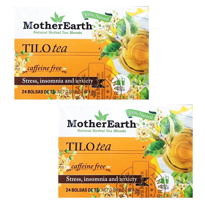 Mother Earth Tilo Tea -Insomnia, Stress, Anxiety- Caffeine Free, 48 Tea Bags