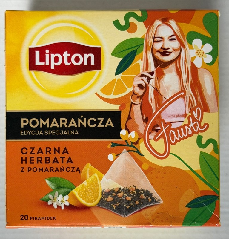 Lipton BLACK TEA with ORANGE -Special Edition – 1 box /20 tea bags-SHIPS FREE