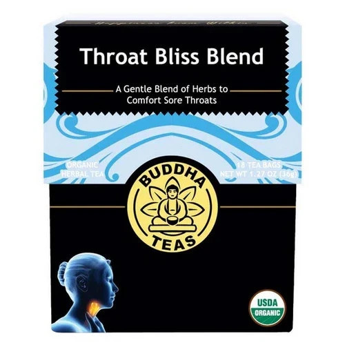 Organic Throat Bliss Tea 18 Tea Bags By Buddha Teas Exp: 04/2028