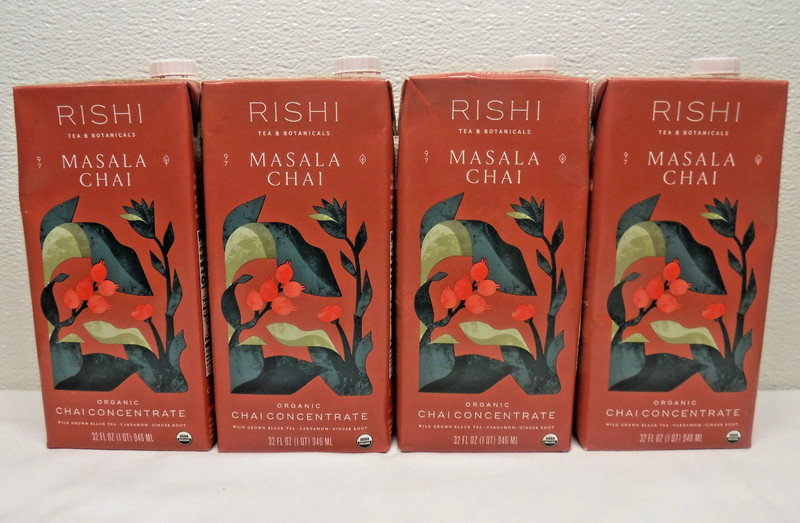 4 cartons Rishi Tea & Botanicals Masala Chai Organic Concentrate 32oz ea BB 6/27
