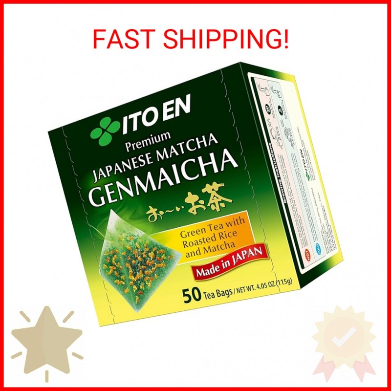 ITO EN Oi Ocha Premium Japanese Matcha Genmaicha Green Tea – Tea Bags, 50 Count