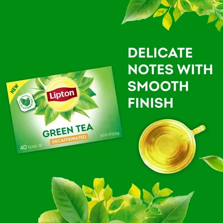 Lipton Green Tea, Decaffeinated, Tea Bags 40 Count Box gallery