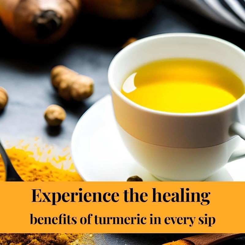 Organic Turmeric Tea Blend, Curcuma Turmeric Herbal Tea Blend, 75 Detox Tea Bags