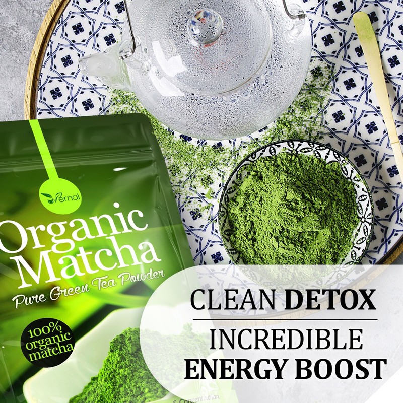 10 PACK Organic Matcha Green Tea Powder (4 Oz) - 100% Pure Easy to Mix gallery