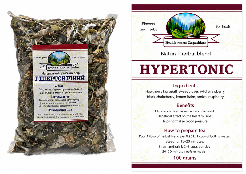 Carpathian Blood Pressure Wellness Tea, Traditional Herbal Blend