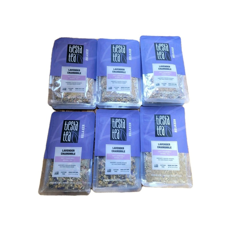 Tiesta Tea Lavender Chamomile Herbal Tea 0.9oz Relaxer 6 Pack Caffeine Free New