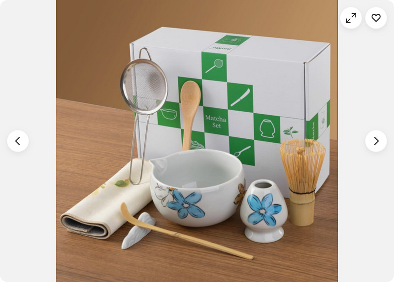 8Pcs Whisk Set for Tea Lovers Ceramic Matcha Tea Set with Bamboo Whisk Gift Set gallery