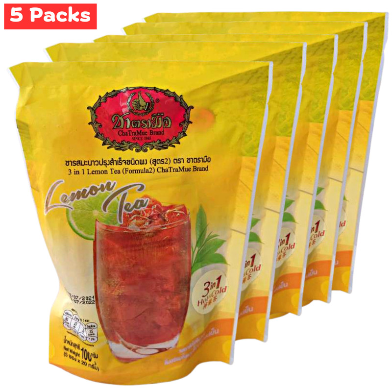 Lemon Tea Instant Powder Thai Chatramue 3in1 Hot Iced Drink Beverage 25 Sachets