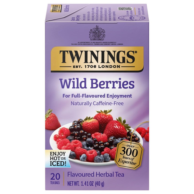 Twinings Herbal Wild Berries Bagged Tea, 20 Count