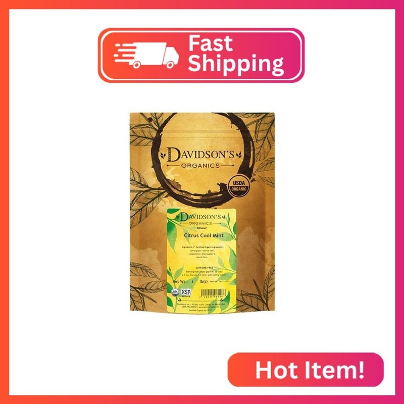 Davidson’s Organics, Citrus Cool Mint, Loose Leaf Tea, 16-Ounce Bag