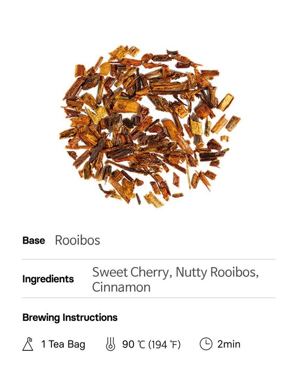 Osulloc Rooibos Cherry Velvet | Caffeine-Free Herbal Tea | 10 Pyramid Bags gallery