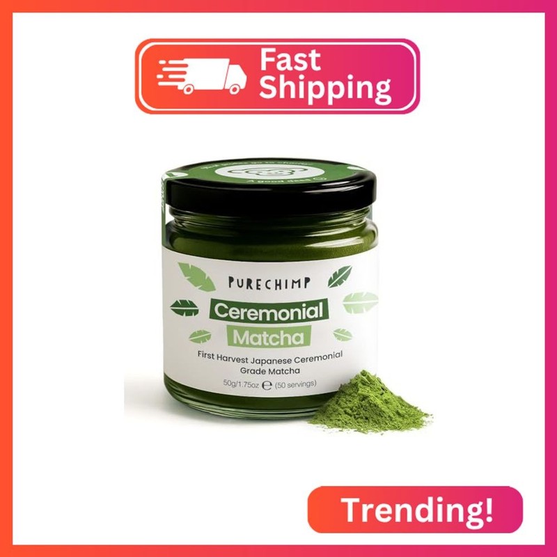 PureChimp Ceremonial Grade Matcha Powder 1.75oz. Pure Japanese Matcha Ceremonial