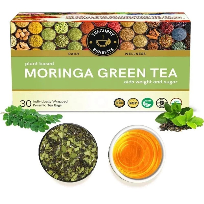 TEACURRY Moringa Green Tea – 30 Tea Bags